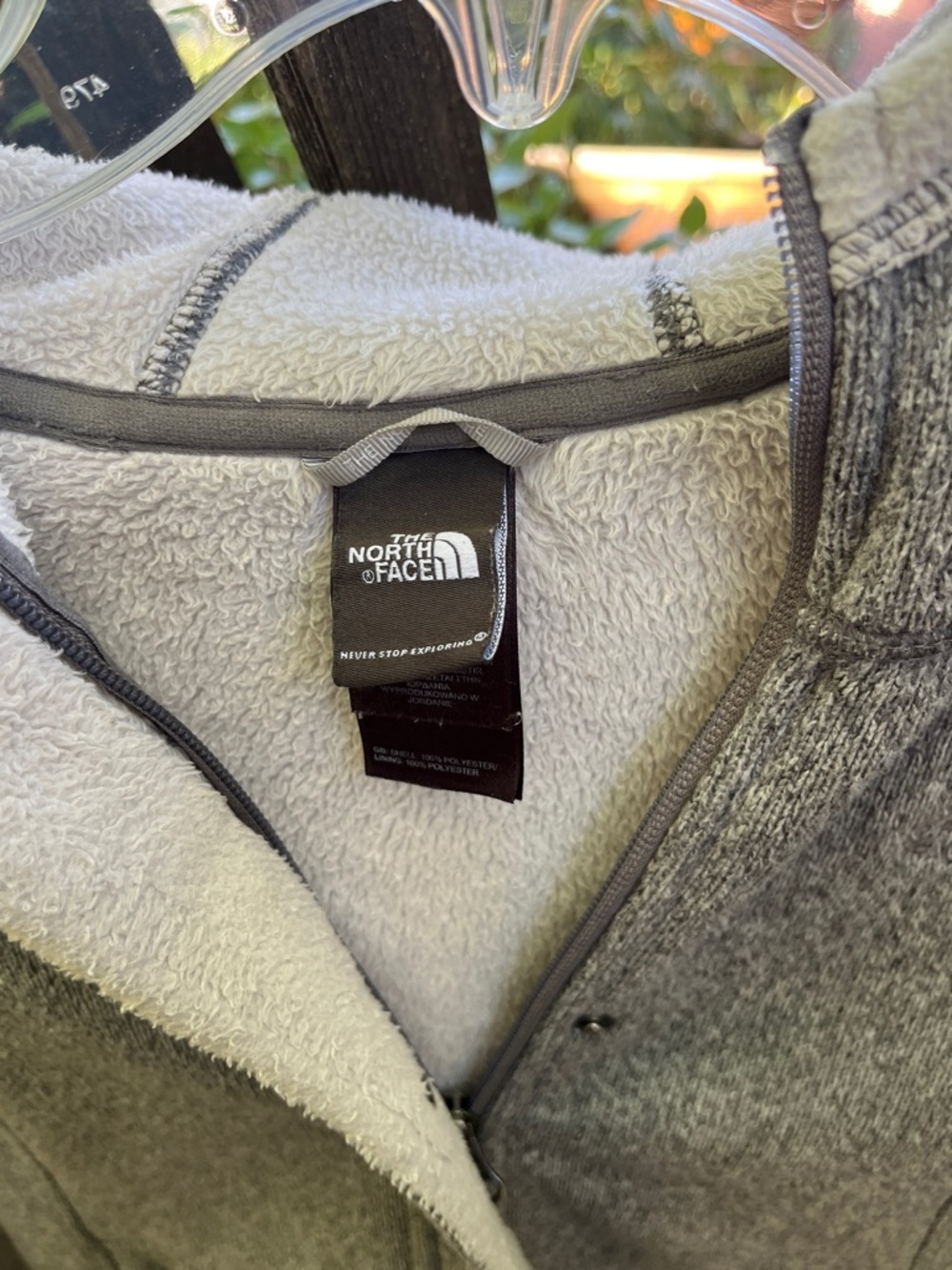 The North Face Gray Hooded Fleece Jacket women’s size small - Picture 2 of 11